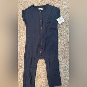 NWT Carter's Little Planet Navy Blue Button-Up Romper 24 months
